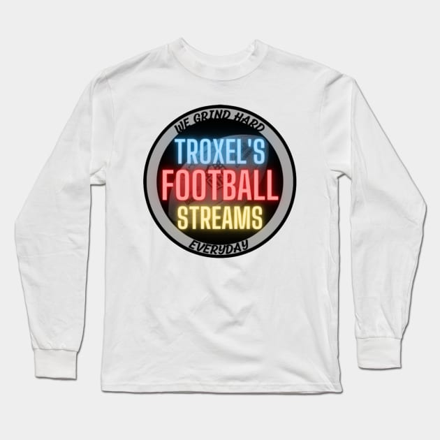 Troxel's Football Streams Long Sleeve T-Shirt by Detroit Lions Pride and Detroit Pistons Hustle